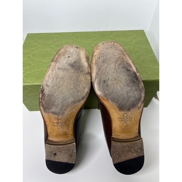 Gucci Brown Goatskin Men's Horsebit Loafers, Size 7 - Picture 13 of 14